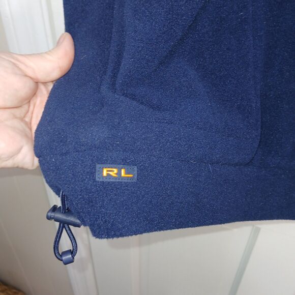 Vintage Ralph Lauren Golf Navy Fleece Mens XL Jacket Full Zip Orange Lined USA - Picture 7 of 16